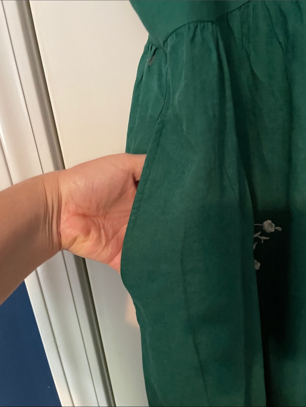 LOFT Teal Green V-Neck Maxi Dress - Picture 4 of 6